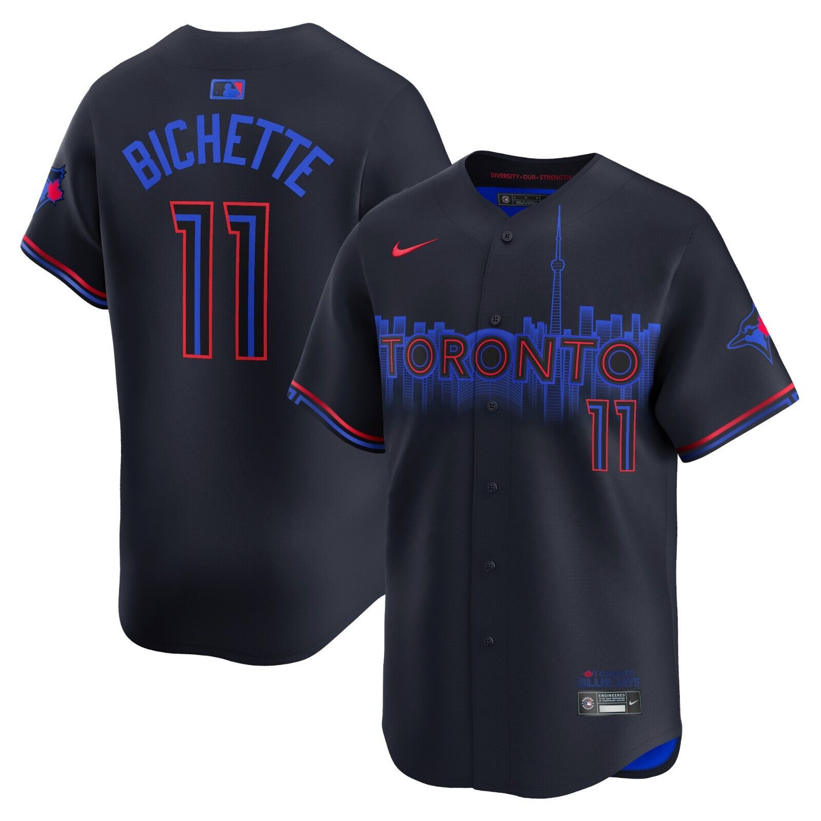 2024 Men Toronto Blue Jays 11 Bichette City Connect Nike Dri-FIT MLB Limited black Jersey